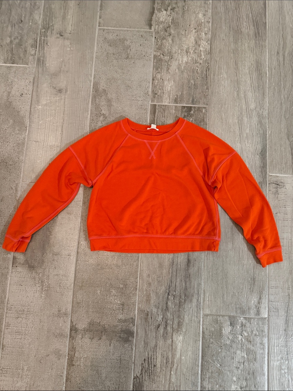 Crewcuts Girl's Bright Orange Crewneck Sweatshirt